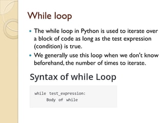 Python Flow Control | PPT