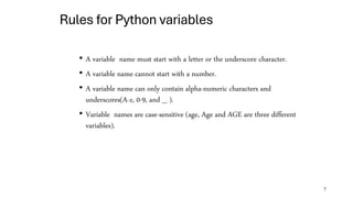 Revision for Python for Artificial Intelligence Labs | PPT