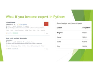 What if you become expert in Python:
 