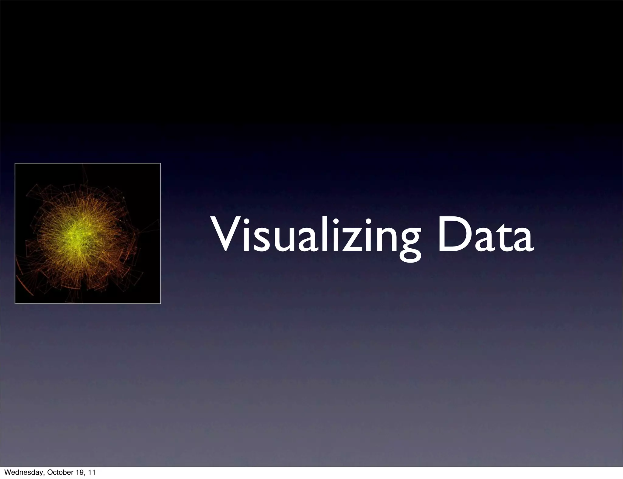Visualizing Data Wednesday, October 19, 11 