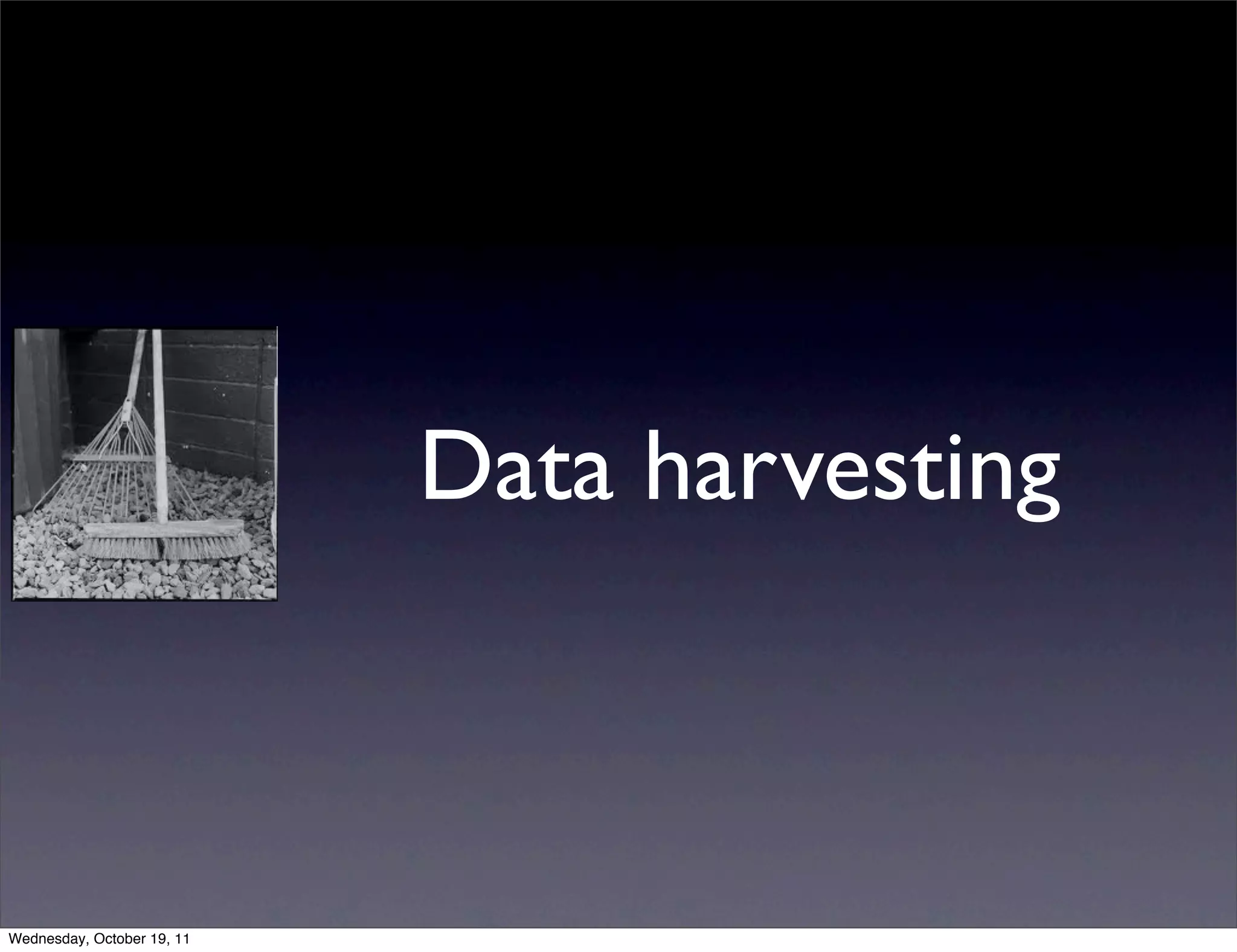 Data harvesting Wednesday, October 19, 11 