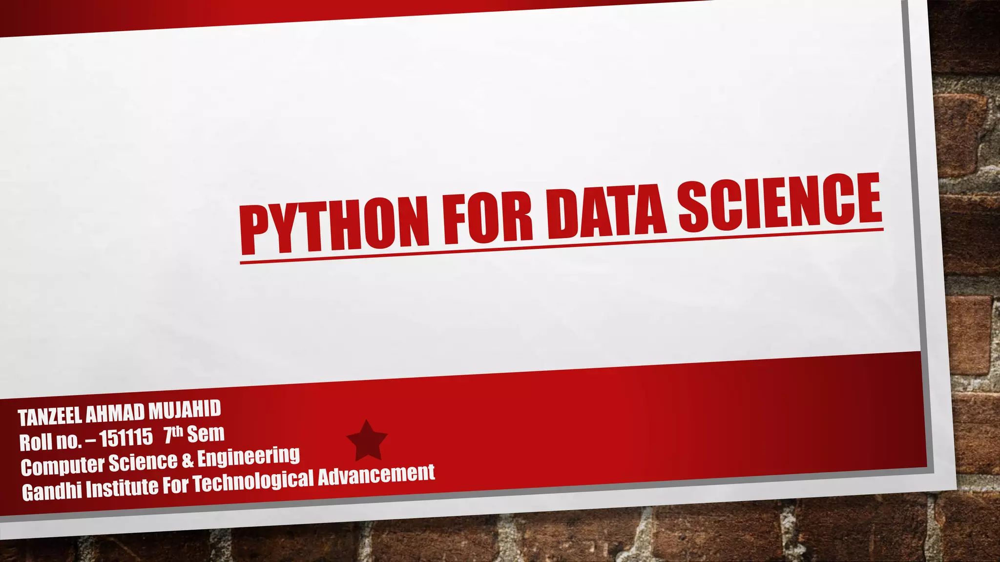 Python for data science | PPTX