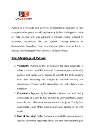 Python for Data Science: A Comprehensive Guide | PDF