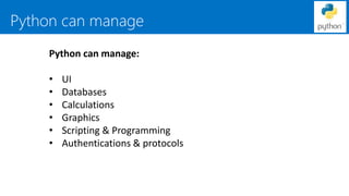 Python for dummies | PPT