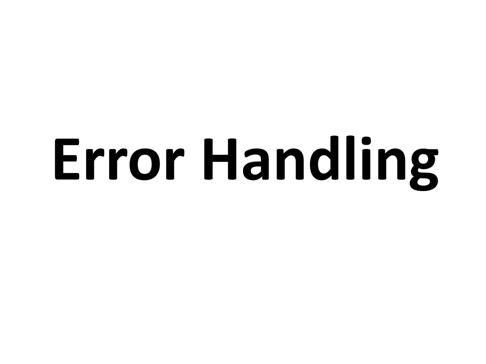 Error Handling 