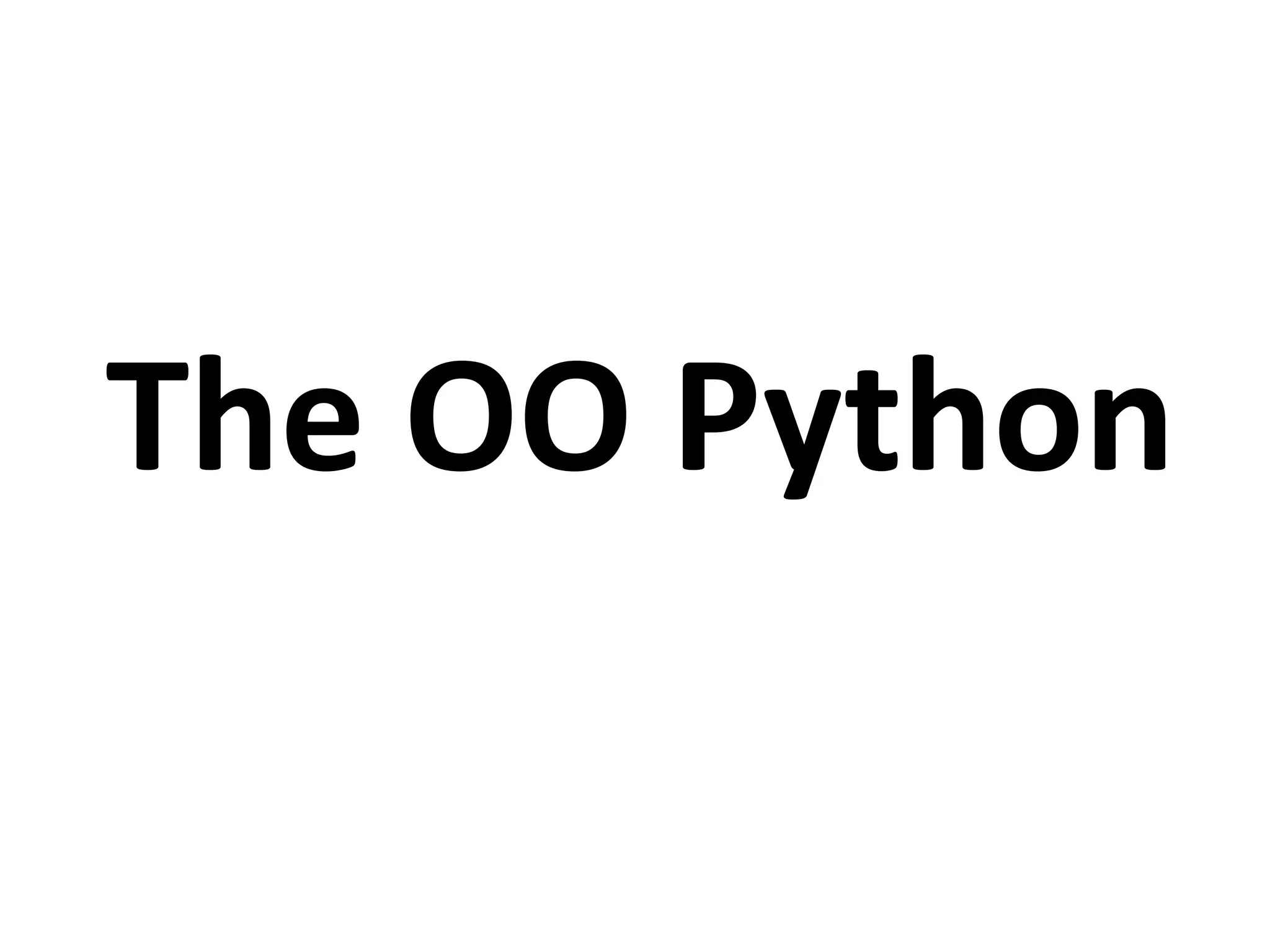 The OO Python 