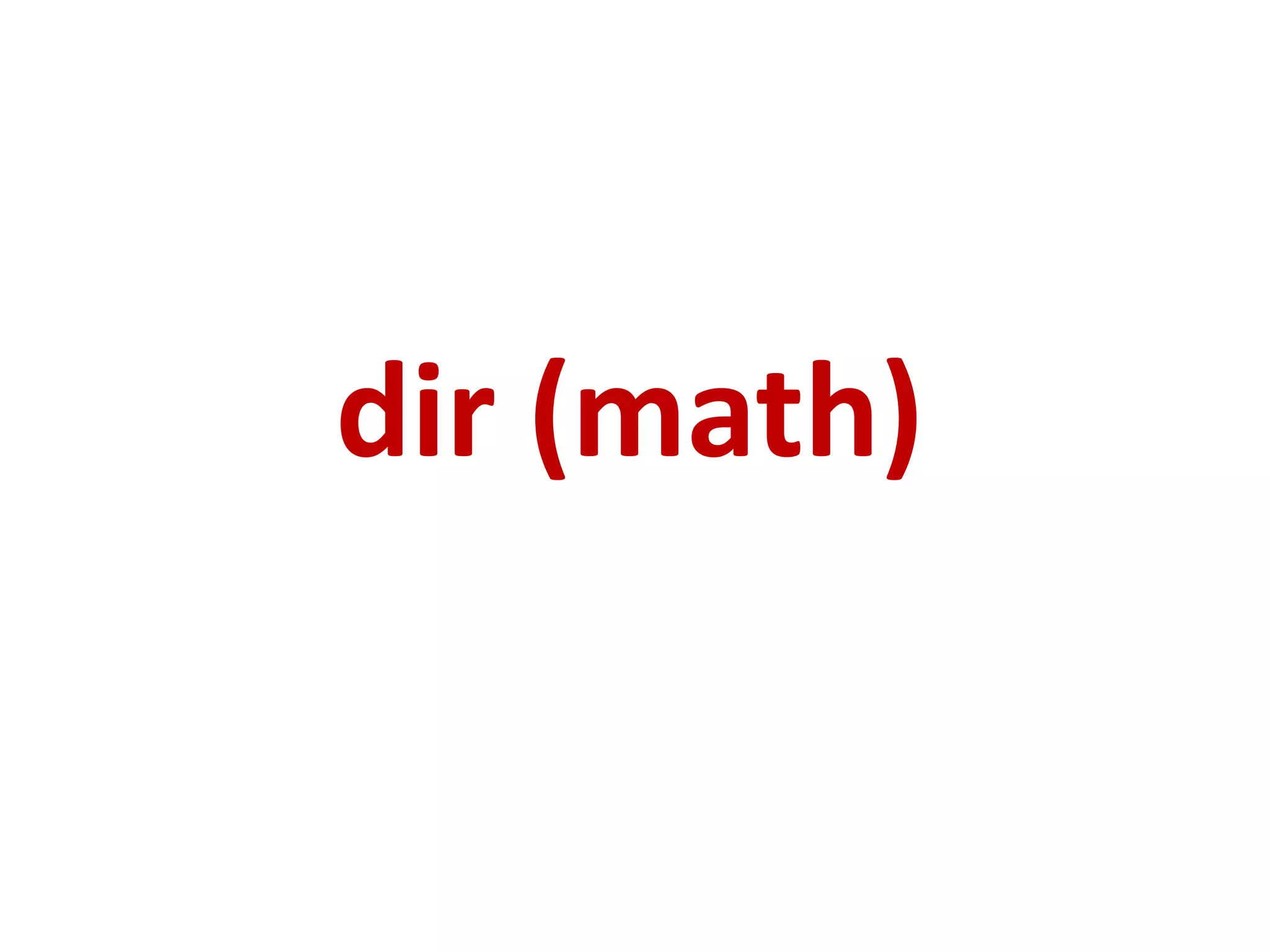 dir (math) 