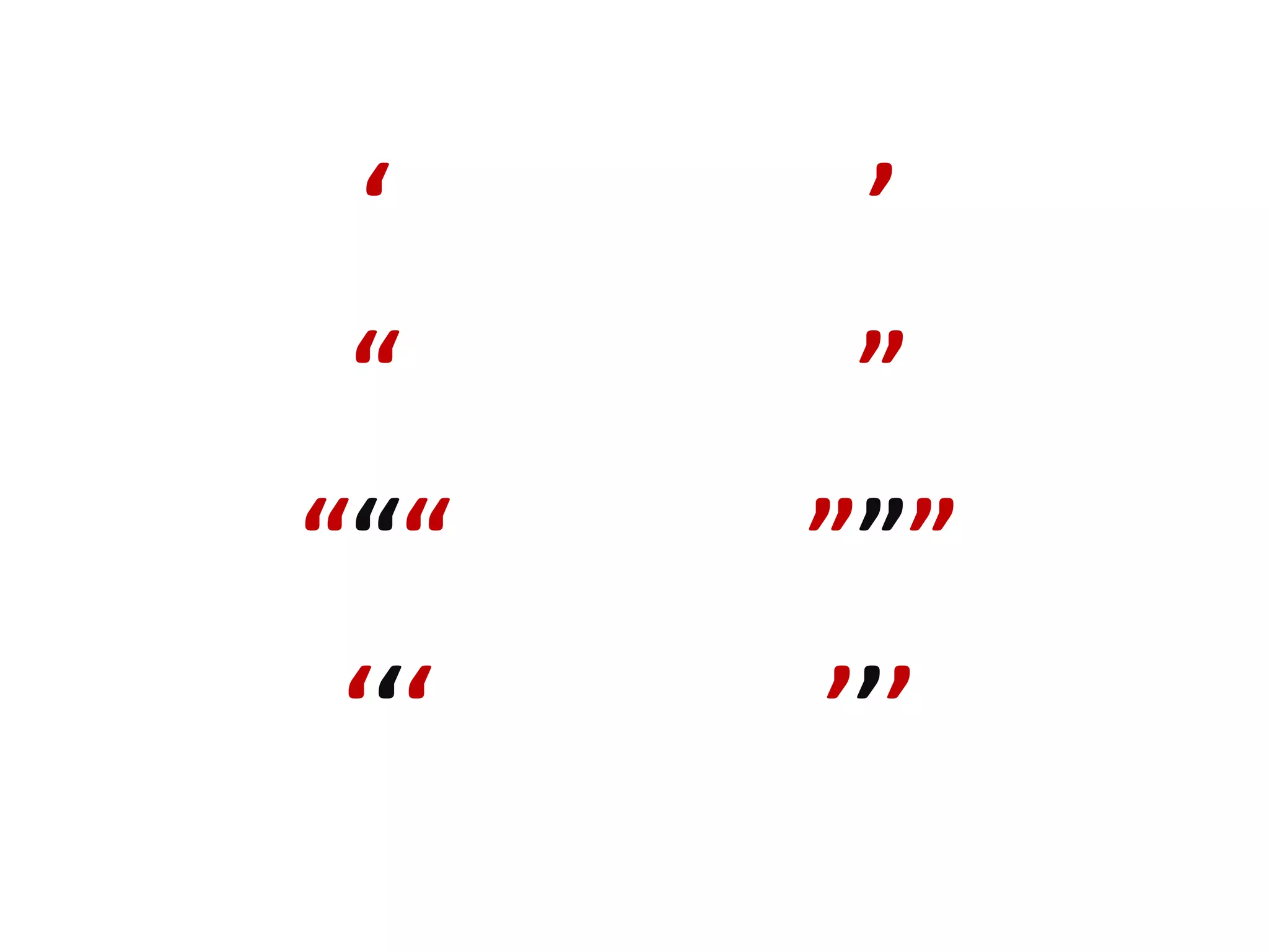 ‘ ’ “ ” “““ ””” ‘‘‘ ’’’ 