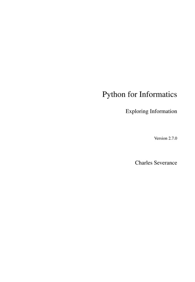Python for informatics | PDF