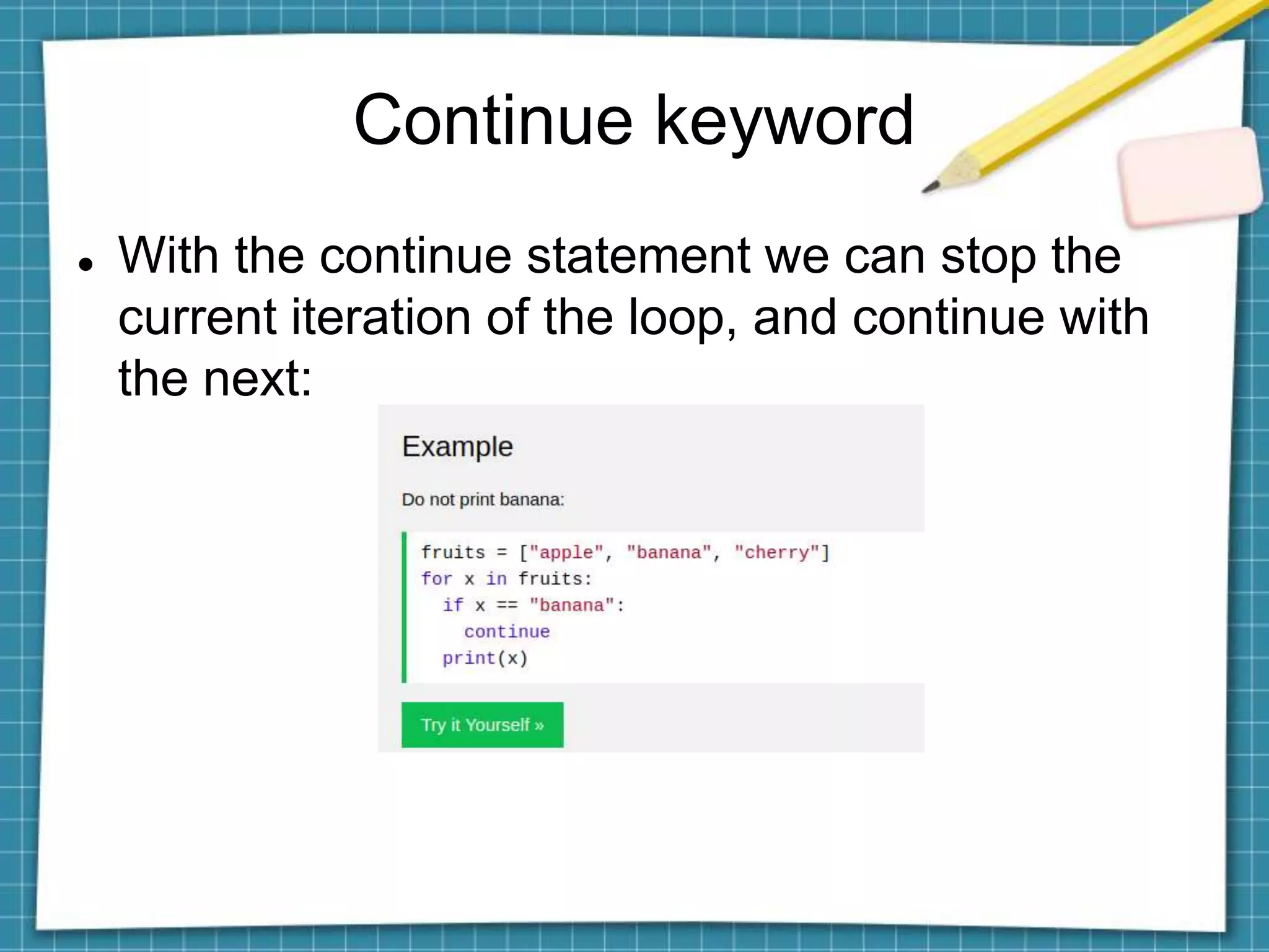 Python for loop | PPT