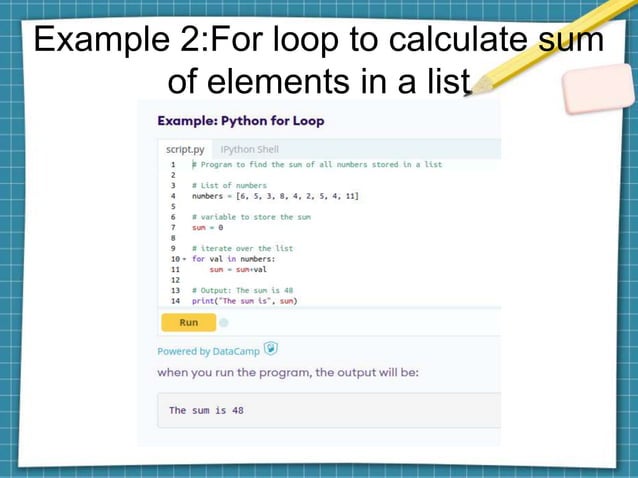 Python for loop | PPT