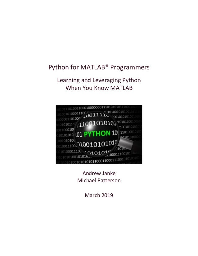 Python For Matlab Programmers