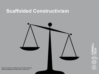 Scaffolded Constructivism
Idea from research by Maya Israel, University of Illinois,
Urbana-Champaign; and Meg J Ray, Cornell Tech
 