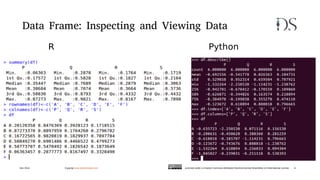 Data Frame: Inspecting and Viewing Data
R Python
Dec 2014 Copyrigt www.decisionstats.com Licensed under a Creative Commons...