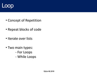 Python for security professionals by katoh jeremiah [py con ng 2018] | PPT