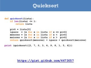 Quicksort




https://gist.github.com/4673057
 