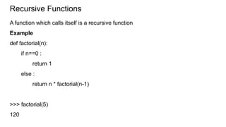 python functions: user-defined & recursive | pdf |... Python Function.pdf