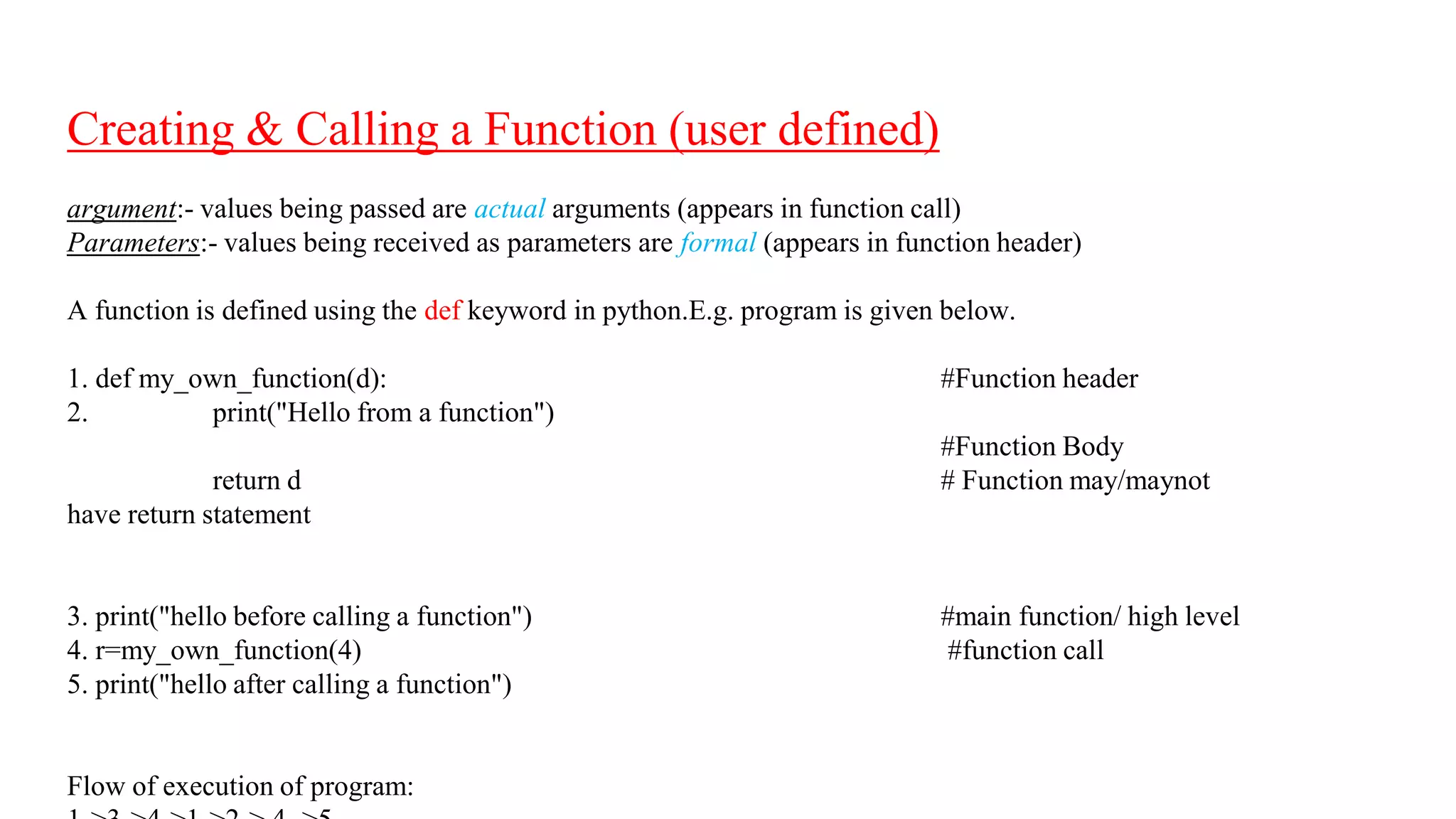 Python functions | PPT