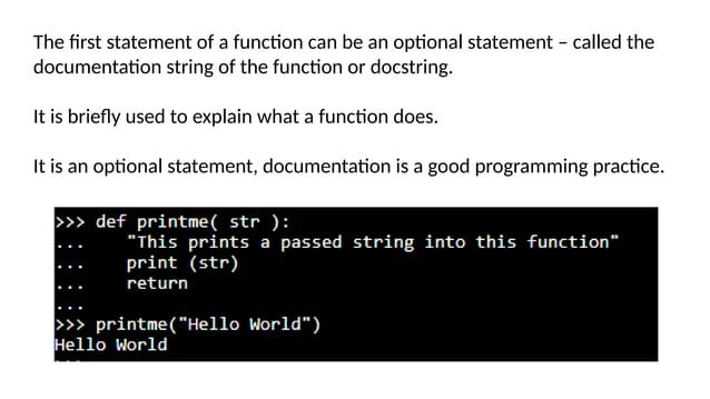 Learn more about the concepts Functions of Python | PPT