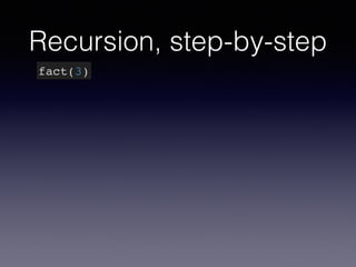 Recursion, step-by-step 
fact(3) 
 