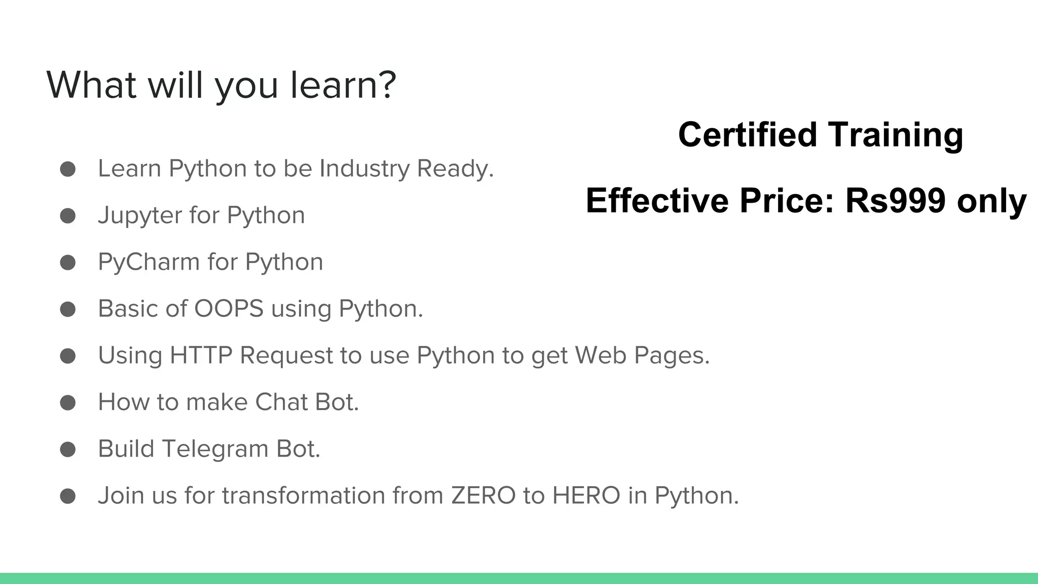 Python fundamental course curriculum | PPT