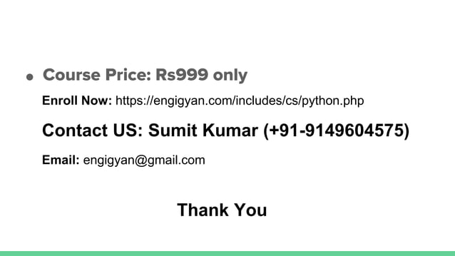 Python fundamental course curriculum | PPT
