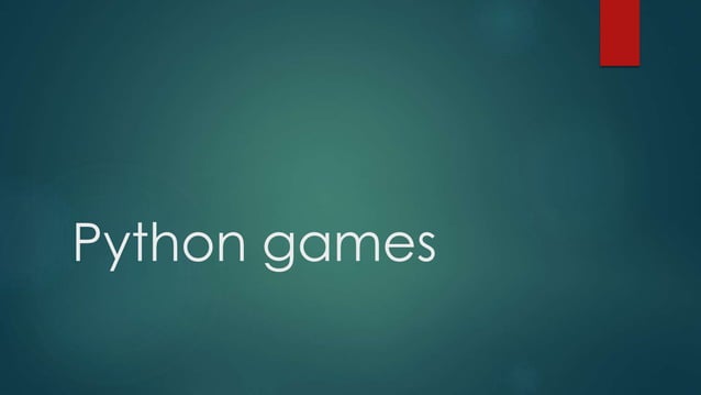 Python games | PPT