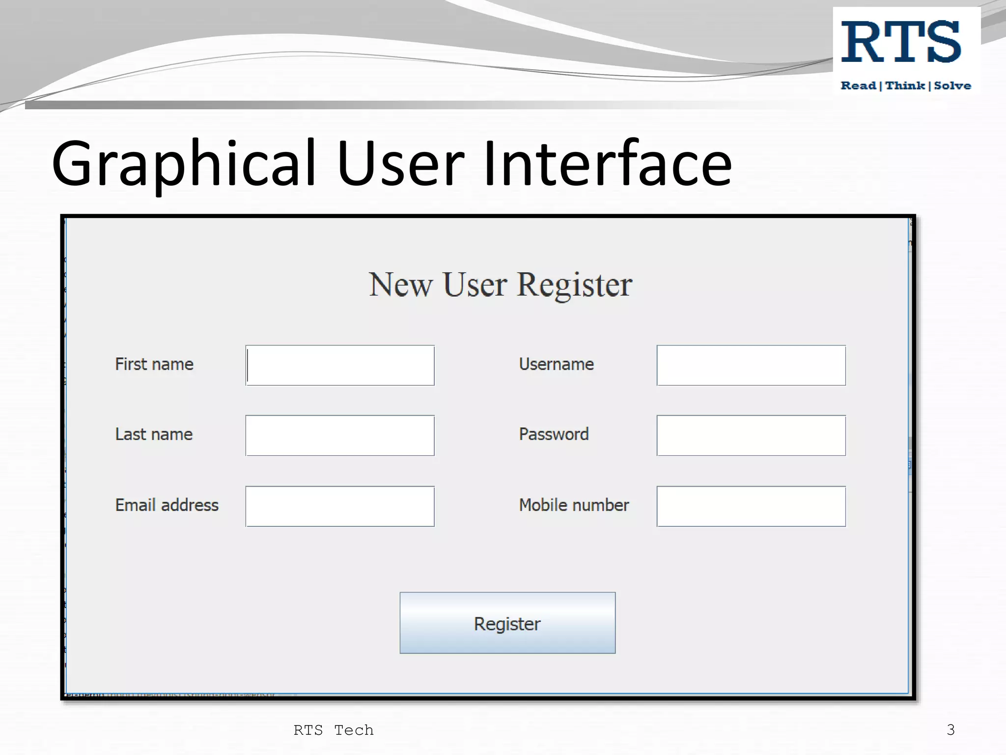Graphical User Interface RTS Tech 3 