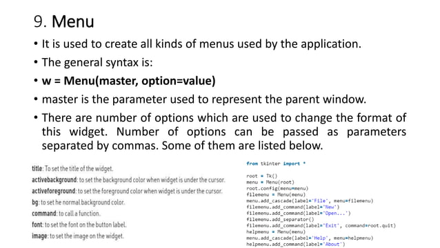 Python Graphical User Interface and design | PPTX