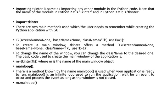 Python Graphical User Interface and design | PPTX