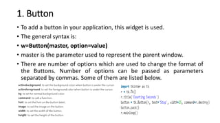 Python Graphical User Interface and design | PPT