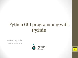 Comprehensive Guide to Python GUI Programming with PySide and Qt | PDF