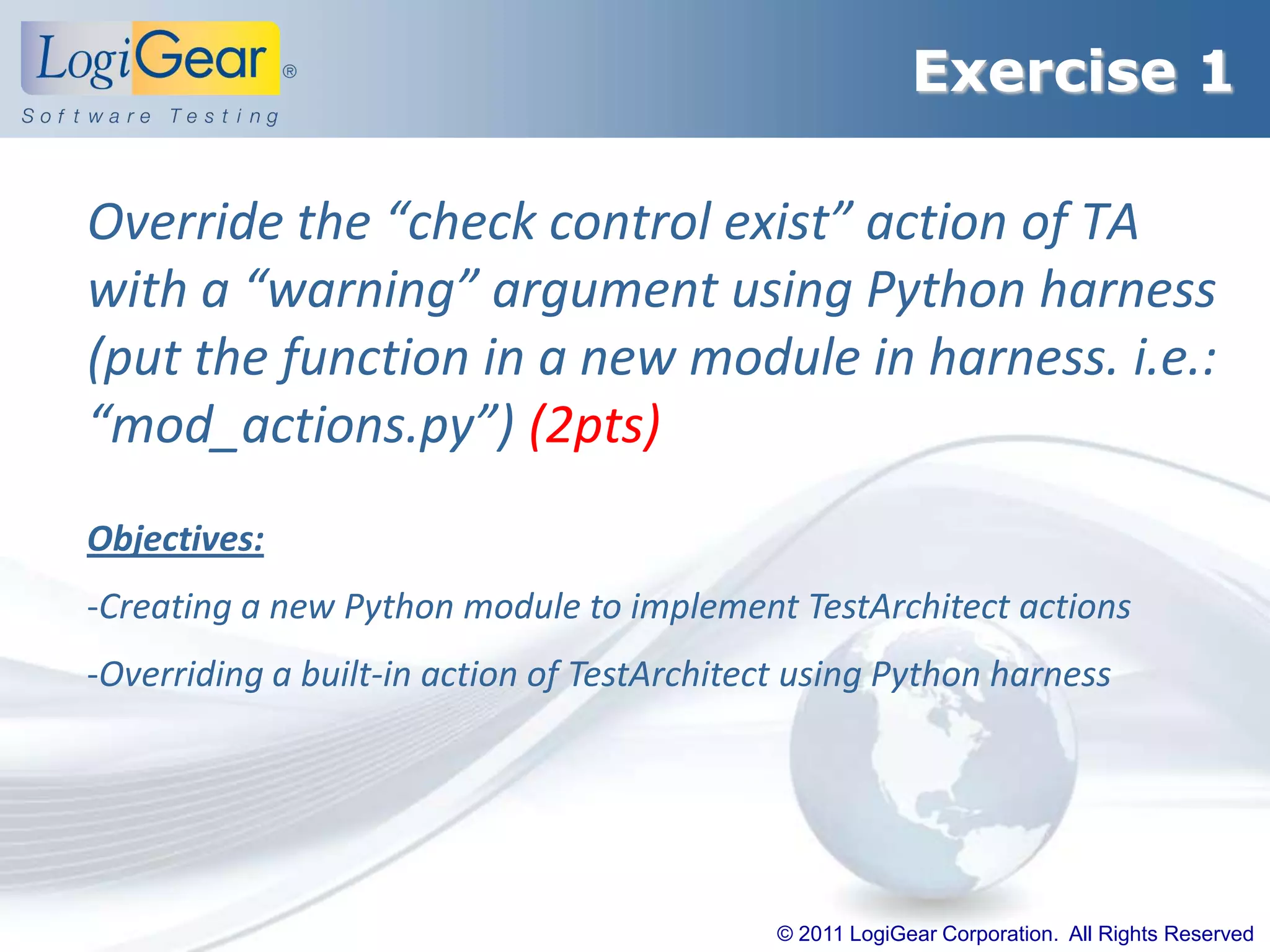 Python harness exercises | PPT