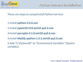 Python harness fundamental | PPT