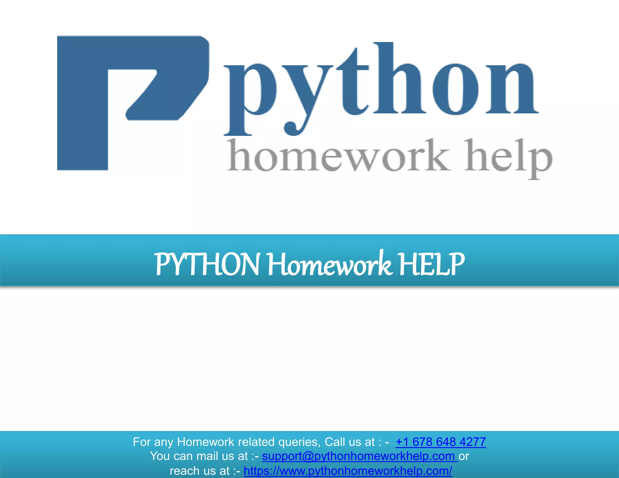 Python Homework Help | PPT