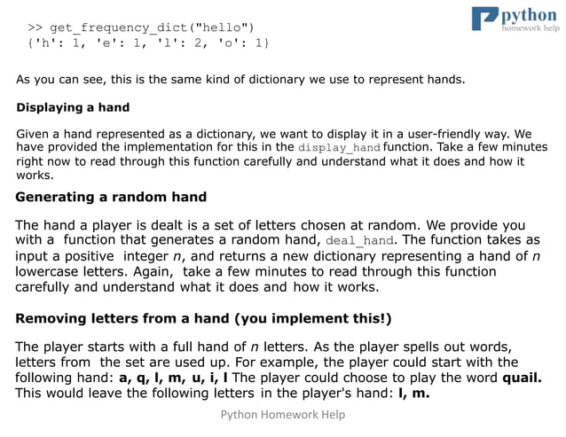 Python Homework Help | PPT