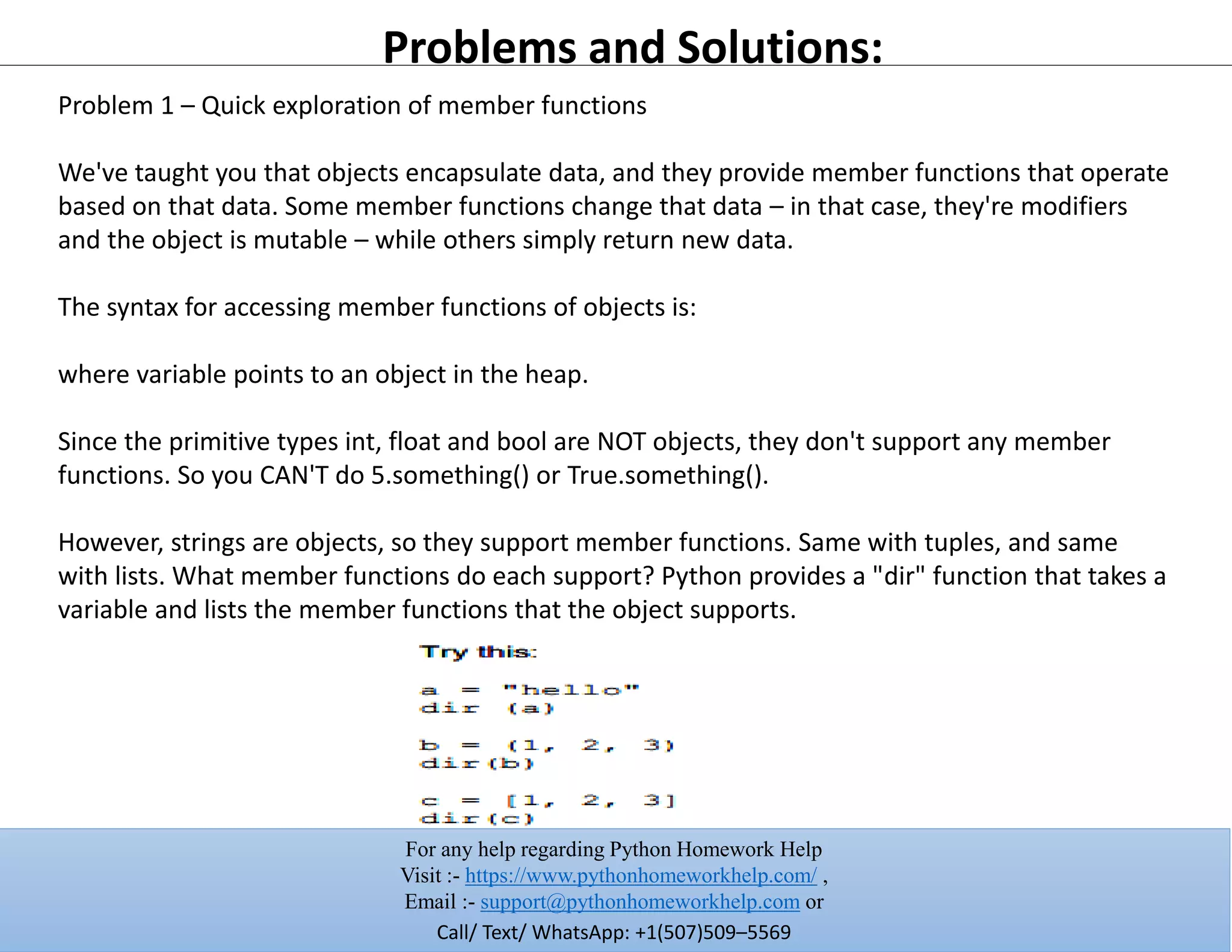Python Homework Help | PPT