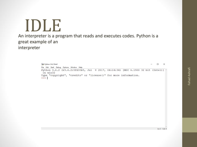 Python idle introduction(3) | PPT