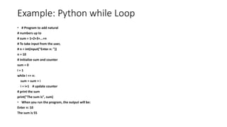 Python if_else_loop_Control_Flow_Statement | PPT