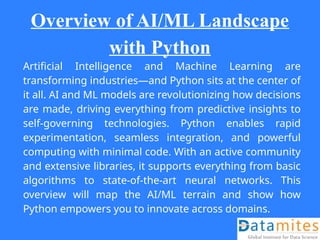 Python in Artificial Intelligence and Machine Learning.pptx