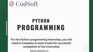 python internship with making some intresting programs | PDF | Web ...