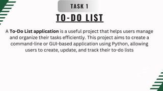 python internship with making some intresting programs | PDF