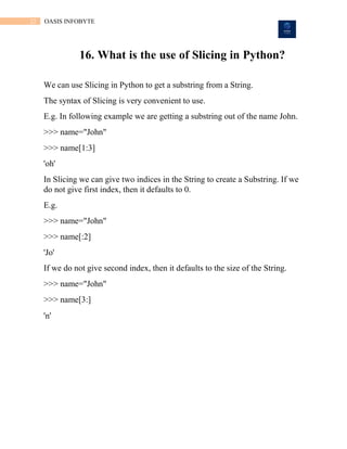 Python Interview Preparation questons... | PDF