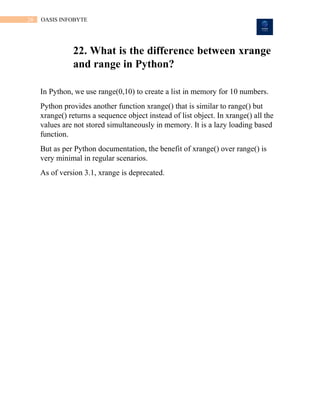 Python Interview Preparation questons... | PDF
