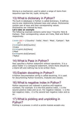 Python interview questions | PDF