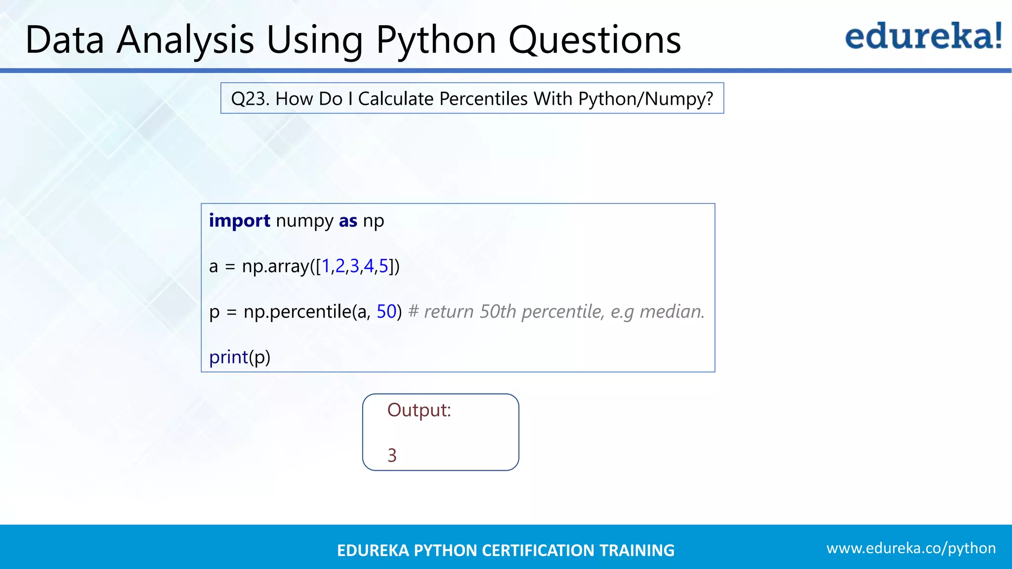 Python Interview Questions And Answers 2019 | Edureka | PPT