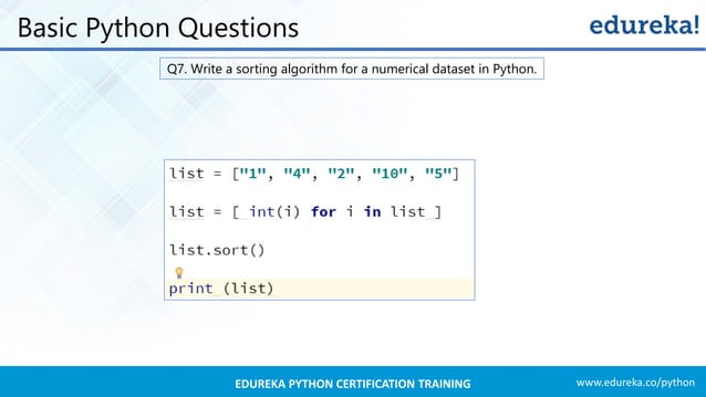 Python Interview Questions And Answers 2019 | Edureka