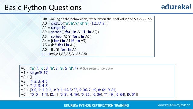 Python Interview Questions And Answers 2019 | Edureka