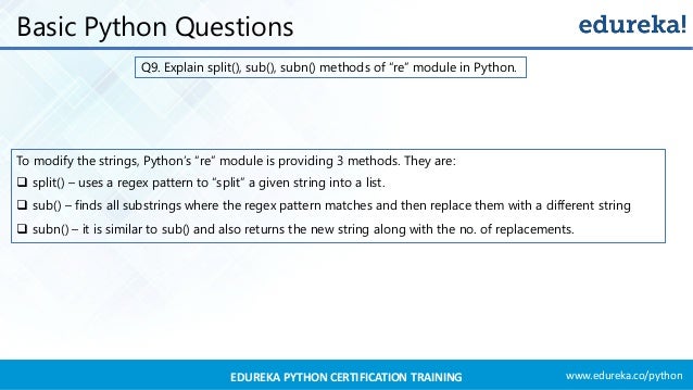 Python Interview Questions And Answers 2019 | Edureka