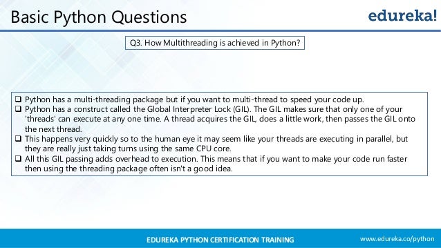 Python Interview Questions And Answers 2019 | Edureka